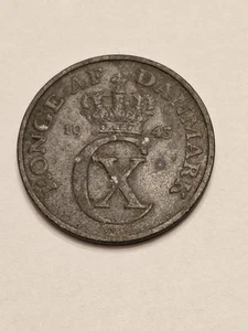 1943 DENMARK 🇩🇰 FIVE 5 ØRE WORLD COIN KM834a CHRISTIAN X F-VF DETAIL FREE SHIP - Picture 1 of 3