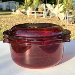 Tupperware Microwave Stack Cooker Steamer Cranberry Red 4 Piece Set 2192B-1 - Picture 1 of 10