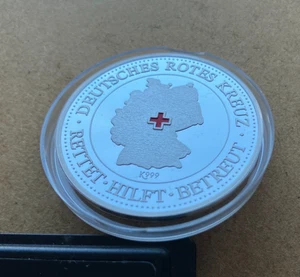Medaille Auszeichnung Deutsches Rotes Kreuz 999er Silber 25g TOP Erhaltung 41301 - Picture 1 of 8