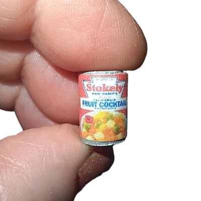 Dollhouse Miniature Vintage Stokely Cocktail Fruit Can - Image 1 of 2