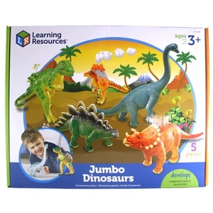 Learning Resources Jumbo Dinosaurs Figure Set T-Rex Stegosaurus Triceratops - Picture 1 of 4