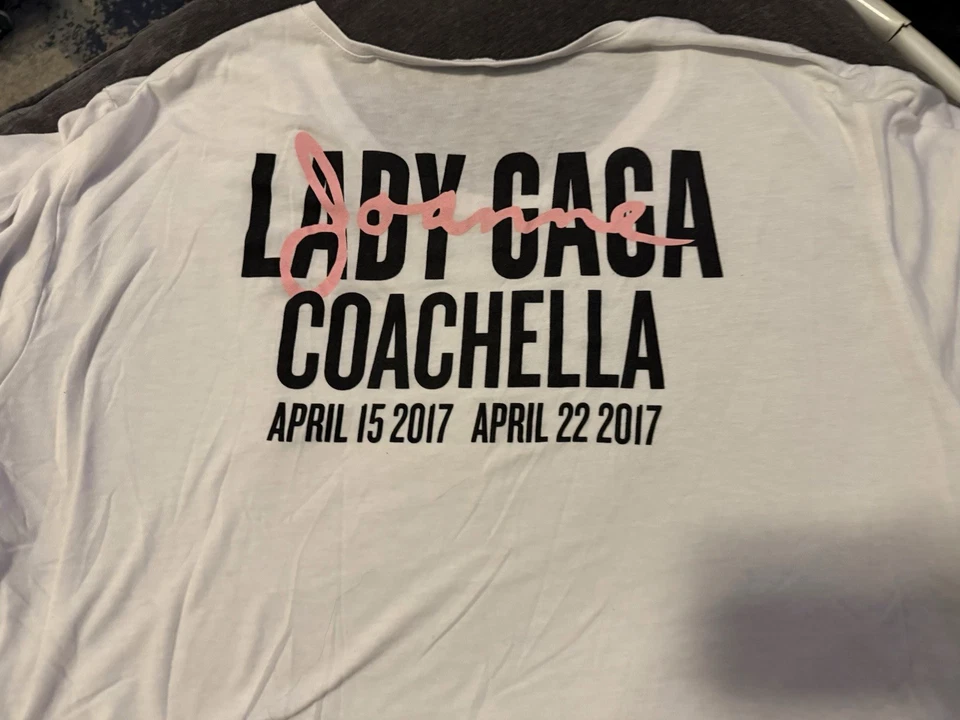 Lady Gaga Joanne Coachella 2017 Cropped Shirt White L/XL Rare Festival Merch - Image 1 of 4