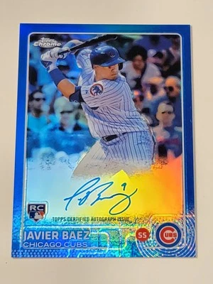 2015 Topps Chrome JAVIER BAEZ Rookie RC auto autograph blue refractor /150 #ARJB - Image 1 of 2