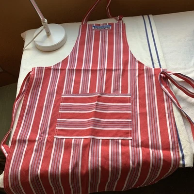 Delantal a Rayas Azul Rojo Blanco De Colección Años 90 Now Designs San Francisco Paris Bistro Foto 1 de 4