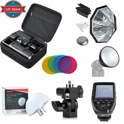 US Godox 2.4 TTL HSS Two Heads AD200 Flash +Xpro-N Trigger for Nikon+Softbox Kit - Image 1 of 4