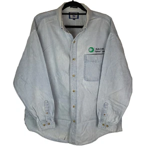 Lee Branded NACM Blue Denim Button Down Shirt Size Men's XL - Picture 1 of 16