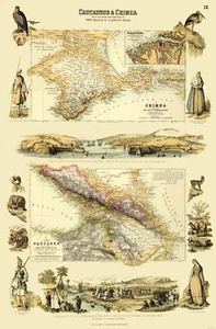 Mapa histórico - Cáucaso Crimea Mar Caspio Negro - Edimburgo 1837 - 23 x 34,90 - Imagen 1 de 20