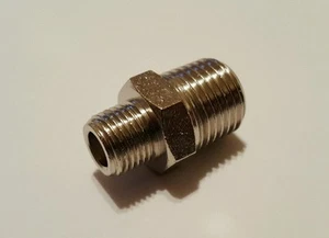 Camozzi Nickel Plated Brass NPT Pipe Reducer 1/4"NPT x 1/8" NPT 2500 02-04 10 PK - Picture 1 of 2
