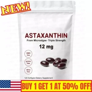 Cápsulas blandas de astaxantina 12 mg | Suplementos antioxidantes de astaxantina premium | 120 Ct- - Imagen 1 de 8