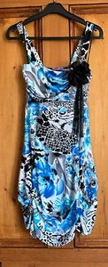 TRUE PULSE. BLUE/BLACK GORGEOUS STRETCHY CODY CON DRESS. SIZE S/M - Picture 1 of 2