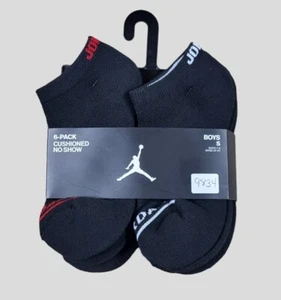 NIKE JORDAN Boys Socks No Show Jumpman Basketball Youth 6 Pair Shoe Size 3Y-5Y - Picture 1 of 4