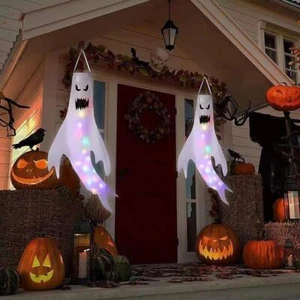 2 Piezas Colgante Fantasma Luz LED Terror Impermeable Halloween Espeluznante Decoraciones Accesorios - Imagen 1 de 9