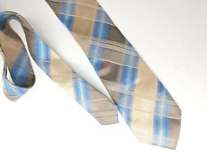 Cravatta Kenneh Cole Reaction 100% seta a righe blu classico - Foto 1 di 5