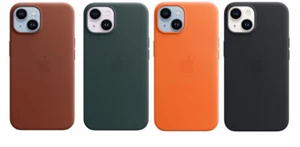 Coque en cuir véritable originale OEM Apple iPhone 14 avec MagSafe - Couleurs - Photo 1 sur 21