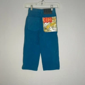 Pantalones de mezclilla de pierna ancha azules inspirados en JNCO de colección para niños pequeños 5T 6T nuevos con etiquetas - Imagen 1 de 7