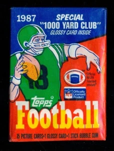 1987 Topps Football ungeöffnete Wachspackung (15 Karten) - Kelly, Cunningham, Flutie RC? - Bild 1 von 2