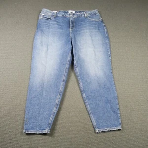 Calvin Klein Womens Jeans 38W 28L or 20(AU) Blue Mom Plus High Waist Relaxed Fit - Picture 1 of 9