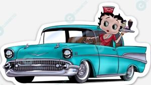 Chevy Bel Air STICKER - Betty Boop Diner Chevrolet Muscle Car Vinyl Rat Ratfink