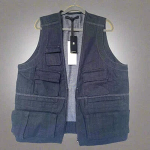 G-STAR Raw Men's XL GSRR Vest Blue Denim Utility Pockets Research Photography - Picture 1 of 6