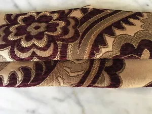Patrón floral de terciopelo cortado de tela tapicería 56"W color vino envío gratuito y devoluciones - Imagen 1 de 4