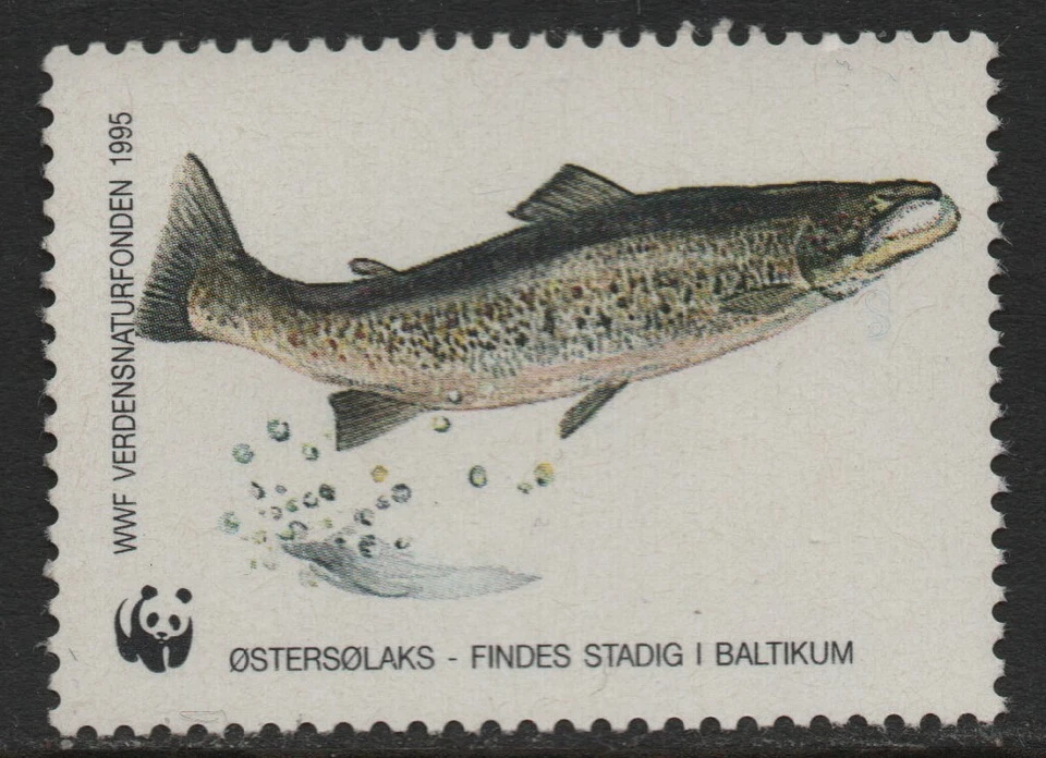 DINAMARCA # 6-1187 # SELLO DE CARTEL # MUESTRA LA ETIQUETA: UN PEZ # 1995 # Foto 1 de 1