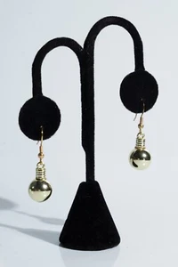 Mode Ohrringe unsigniert - goldfarbene Weihnachtsglühbirnen 3/4" - Bild 1 von 4
