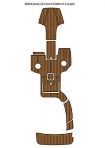 2008 Cobalt 262 Swim Platform Cockpit Pad Boat EVA Foam Faux Teak Deck Floor Mat - Imagen 1 de 24