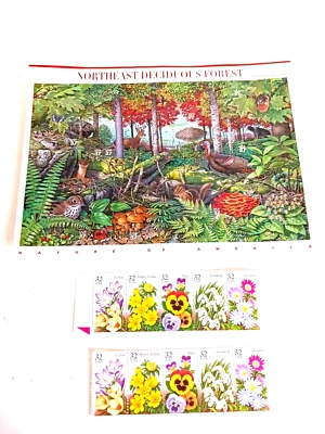 2005 Northeast Deciduous Forest Sheet of 37 cent U.S. stamps & 5 floral stamps - Image 1 of 2