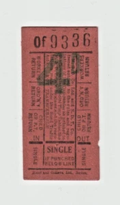 Bus Ticket Midland General Omnibus & Notts & Derby Traction Co 4d - Picture 1 of 2
