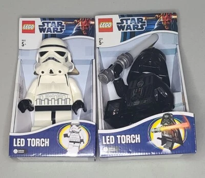 Lego Star Wars Darth Vader And Stormtrooper Led Lite Torch Flashlight 8”  - Image 1 of 4