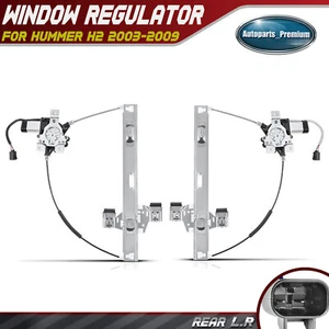 2Pcs Power Window Regulator w/ Motor for Hummer H2 2003-2009 Rear Left & Right - Picture 1 of 9