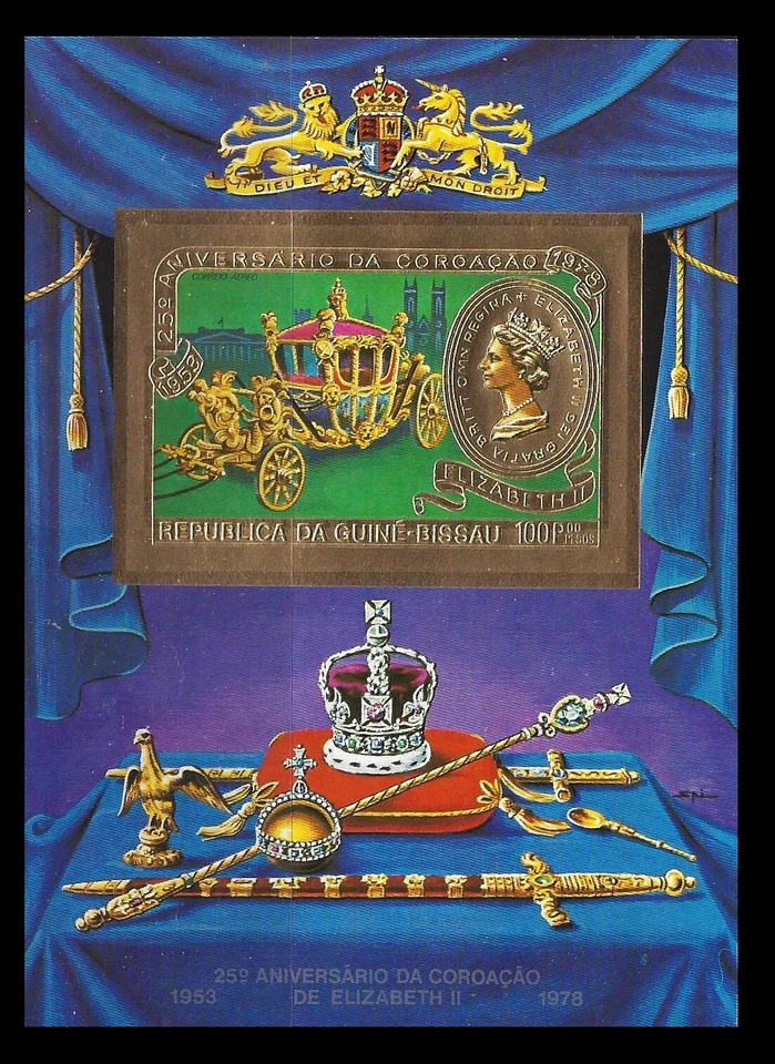 Guiné-Bissau Queen Elizabeth, Coronation Coach MS, 1978 - Imagem 1 de 1
