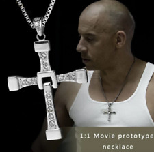Fast & Furious Silver Gold Vin Diesel, Stainless Steel Cross Pendant Necklaces