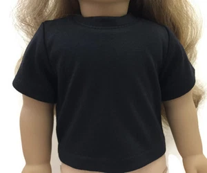 Black Short Sleeved Knit Top Shirt Clothes for 18 inch Dolls Girl Boy - Picture 1 of 3