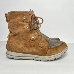 Sorel Explorer Joan Stiefel hellbraun Wildleder grau Größe 8,5 Damen Winter - Bild 1 von 6