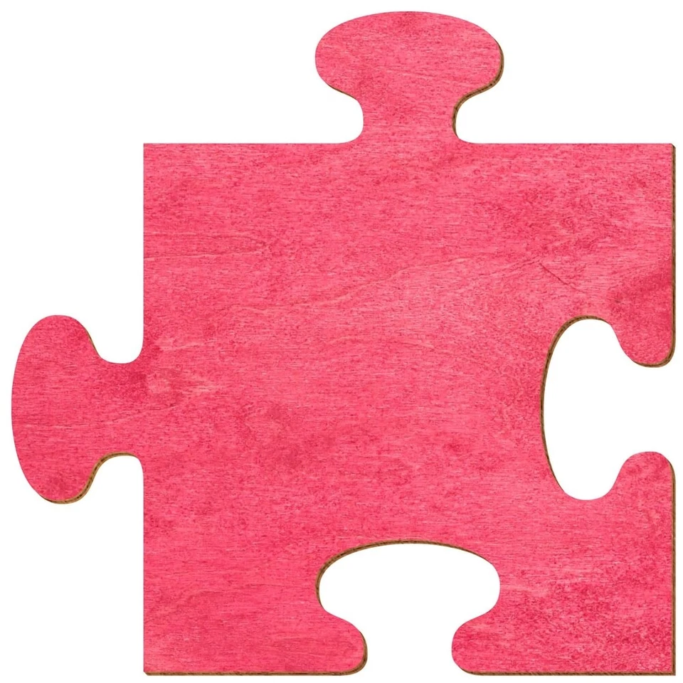 Holz Puzzle Dunkelpink beidseitig lackiert Deko Basteln 3-50cm - Bild 1 von 1
