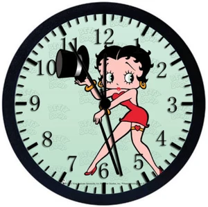 Reloj de pared Betty Boop marco negro W190 - Imagen 1 de 1