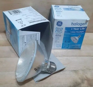 2CT: GE HALOGEN 60W DIRECTIONAL Indoor Floodlight 1070lum short neck PAR30 SAVE! - Picture 1 of 5