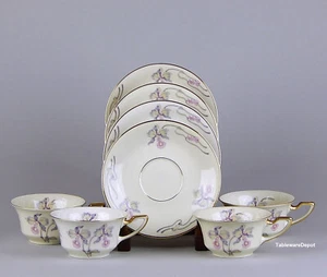 Rosenthal Continental: ORCHIDENIRISCREME, 4er Set Tassen & Untertassen, NEUWERTIG/HERVORRAGEND+ - Bild 1 von 7