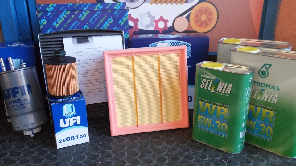 KIT TAGLIANDO UFI ALFA ROMEO MITO 1.6 JTDM 5 LITRI OLIO SELENIA WR 5W30