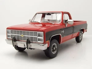Chevrolet K10 Scottsdale Pick Up 1984 Nero Rosso Modellino Auto 1:18 Greenlight - Foto 1 di 11
