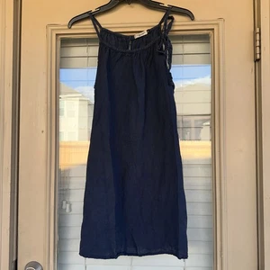 Lungo L'Arno Dress Womens Size M 100% Linen Sleeveless A Line Shift Made Italy - Picture 1 of 11