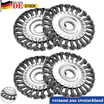 4x Drahtbürste Für Flex, Winkelschleifer Ø125mm X 22mm Gezopft Scheibenbürste、 - Bild 1 von 4