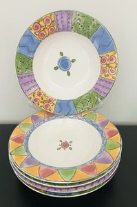 Juego de 5 cuencos de sopa con borde The Sweet Shoppe de Sango Sue Zipkin en 4 patrones - Imagen 1 de 11
