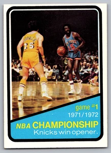 1972-73 TOPPS #154 KNICKS WIN OPENER W/EARL 'THE PEARL' MONROE - Picture 1 of 3