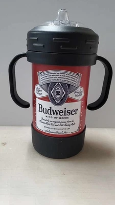 Divertida taza para sorber aislada de 10 oz con estampado UV envolvente completa temática para adultos Budweiser Foto 1 de 4