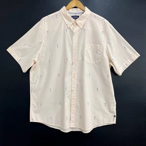 Chaps Shirt Men's Size XXL Orange Sea Horse Print Short Sleeve Button Down - Picture 1 of 9