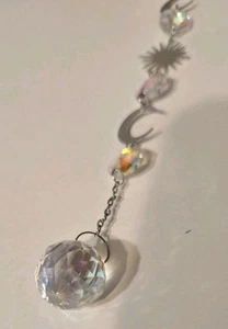 Hängende Sonne Mond Hänger Kunststoff Kristall Dekor Boho Himmlisch - Bild 1 von 8