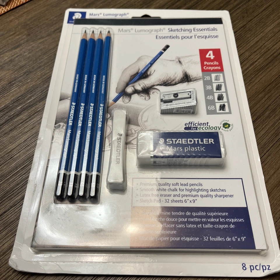 Staedtler Mars Lumograph Sketching Essentials Set 8pc Sketching Drawing Set - Image 1 of 1