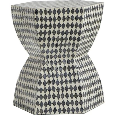 A&B Home 48742 Hexagon 16.5 inch Black and White Stool, Hexagon Tapered - Image 1 of 4